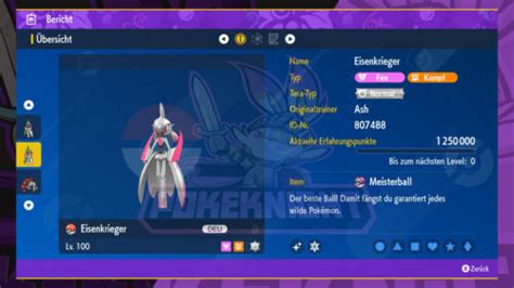 Eisenkrieger Shiny Non Shiny 6IV LvL 100 Set Bundle Pokemon Karmesin