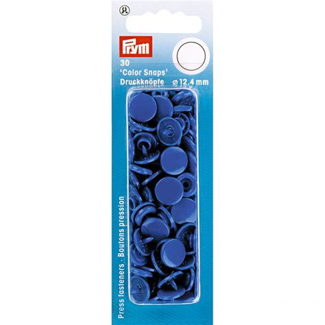 Prym Color Snaps Boutons Pression Plastique Rond Bleu 12 4mm 30 Pcs