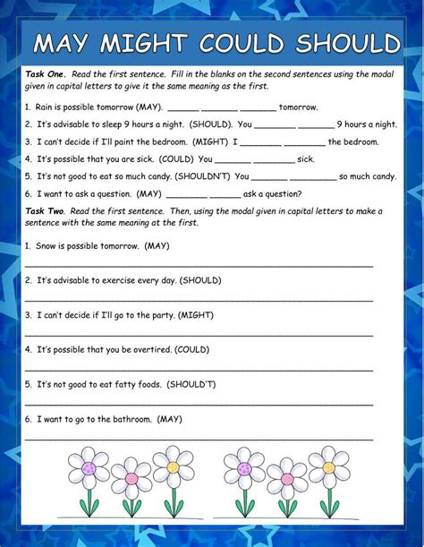 Could Would Should Worksheet English Worksheets For Kids Esl