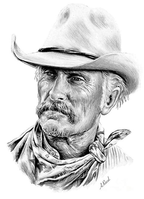 Western Icons 3 Robert Duvall Drawing By Andrew Read Fine Art America