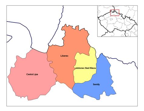 liberec districts mapsofnet