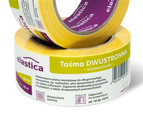 Taśma dwustronna Elastica 48mm 25m TD22107 YELLOW