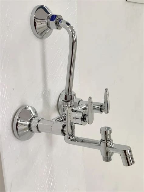 Italian Three Handle Stainless Steel Hand Shower Wall Mixer For