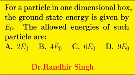 A 1 N 3 For A Particle In One Dimensional Boxthe Ground State