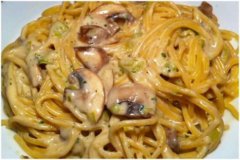 Spaghetti Mit Champignon Sahnesauce