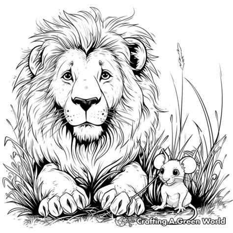 Lion And Mouse Coloring Pages - Free & Printable!