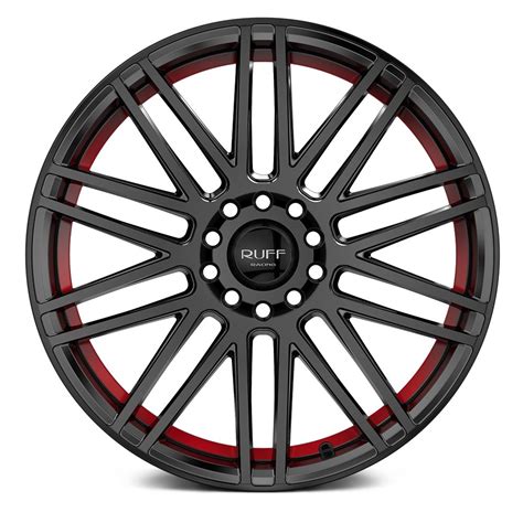 Ruff Racing R Wheels Satin Black With Red Undercut Rims