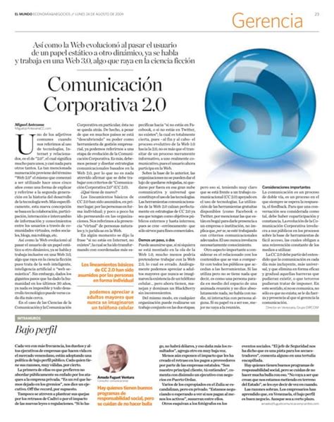 Comunicación Corporativa 2 0 Miguel Antezana Pdf