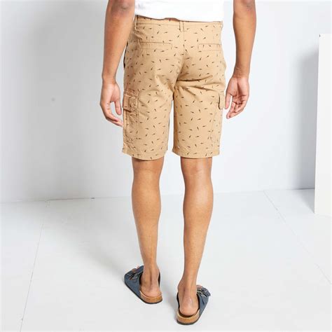 Bermudas Cargo Hombre Talla S Xxl Kaki Kiabi