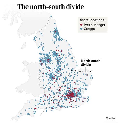 Uk Era Mathematicians Work Out The North South Divide Where Greggs Meets Pret And Waitrose