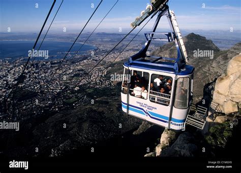 South Africa Cape Town The Table Mountain Cable Car Stock Photo Alamy