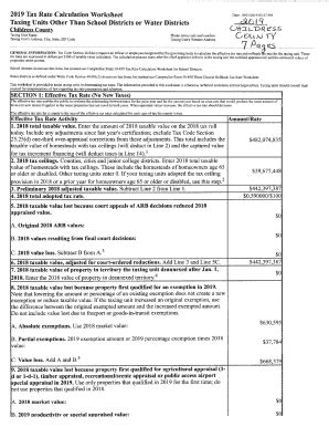 Fillable Online 2019 Tax Rate Calculation Worksheet Date 08 05 2019 12