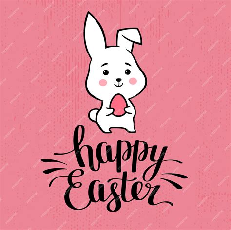 Premium Vector Happy Easter Lettering Hand Drawn Calligraphy With