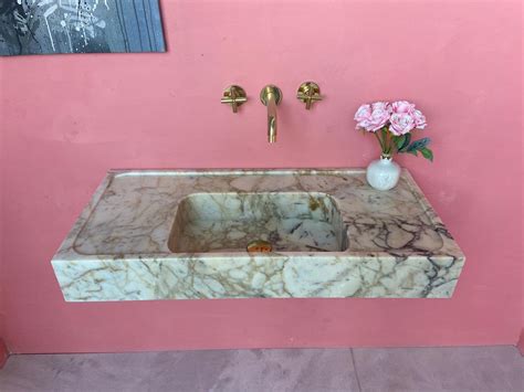 Calacatta Gold Marble Sink Wall Mounted Sink Custom Order Sink Hand