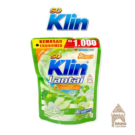 Jual So Klin Lantai Pembersih Lantai Apple And Peony 52 Ml Shopee Indonesia