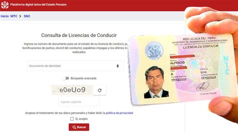 Licencia De Conducir 2024 Link Del Mtc Para Consultar Si El Brevete Está Inscrito Y Es Válido