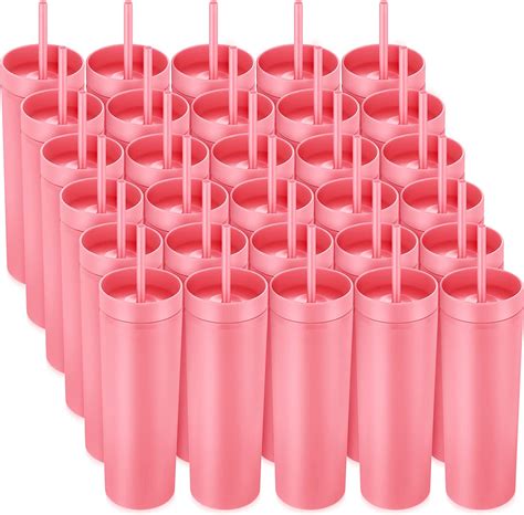 Amazon Meekoo 30 Pack Skinny Tumbler With Lids And Straws 16 Oz