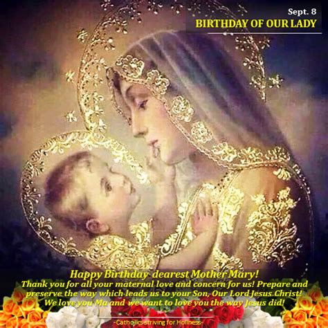 Sept 8 Happy Birthday Dearest Mother Mary Mary And Jesus Mother Mary Blessed Mary