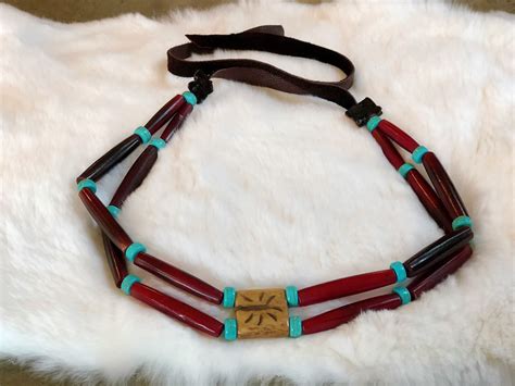 Buffalo Bone Choker Native American Necklace Traditional Sioux