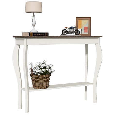 Choochoo Narrow Farmhouse Console Table Chic Accent Sofa Table