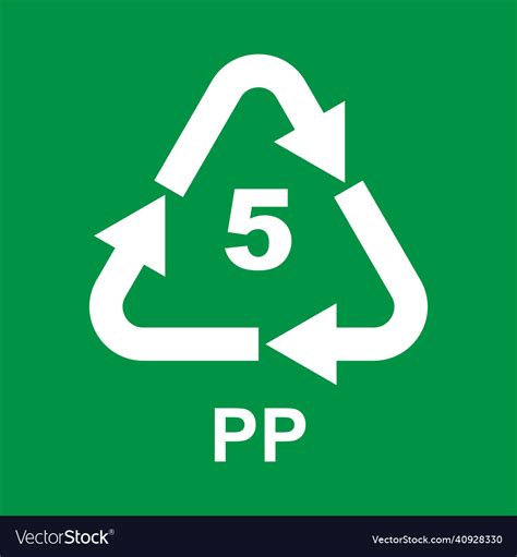 Pp Plastic Recycling Symbol Polypropylene Sign Vector Image Off