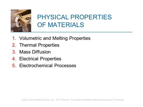 Physical properties of materials