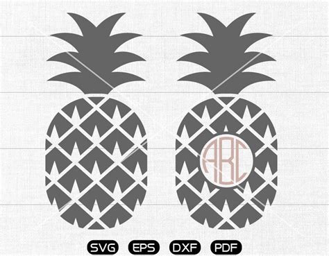 Pineapple Svg Pineapple Clipart Monogram Frame Cricut Etsy