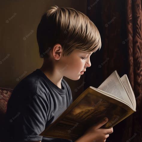 Premium AI Image | A boy is reading a book with the word harry potter ...