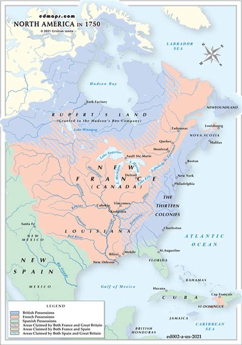 Map Of North America 1750 Winne Karalynn