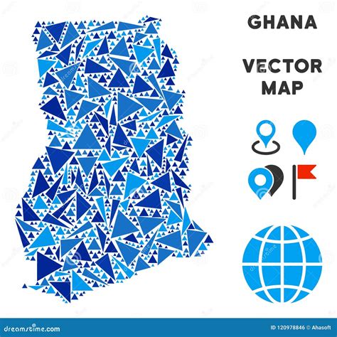 Ghana Map With Shapes Of Regions. Vector Illustration | CartoonDealer