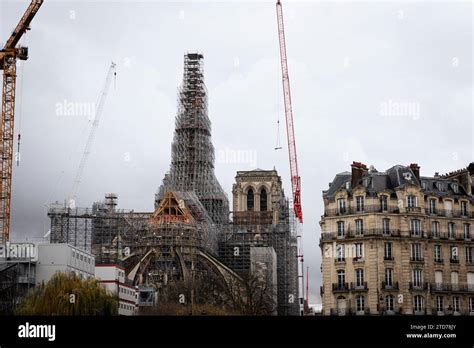 Paris France Th Dec The Spire Of Notre Dame Cathedral