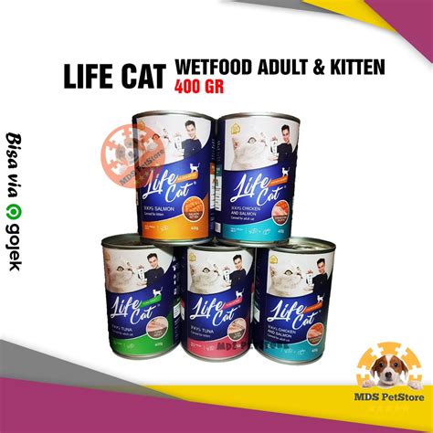 Jual Life Cat Adult Kitten 400 Gr Lifecat Kaleng Tuna Salmon Chicken