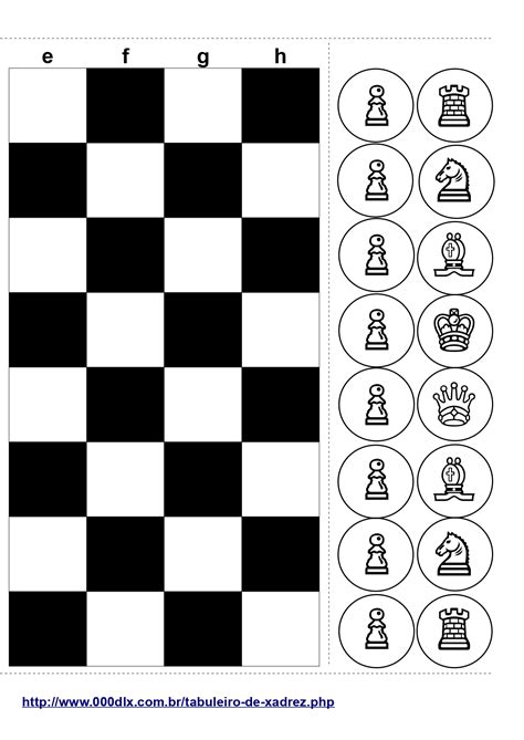 Peças De Xadrez Para Imprimir E Montar - Pecas De Jogo De Tabuleiro Para Imprimir Regras De Um Jogo De Xadrez