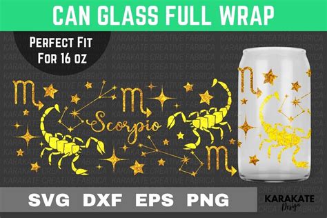 Scorpio Zodiac 16 Oz Can Glass Wrap Svg Graphic By Karakate · Creative