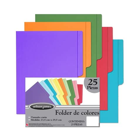 Folder Tama O Carta Wilson Jones Piezas Colores Intensos Walmart