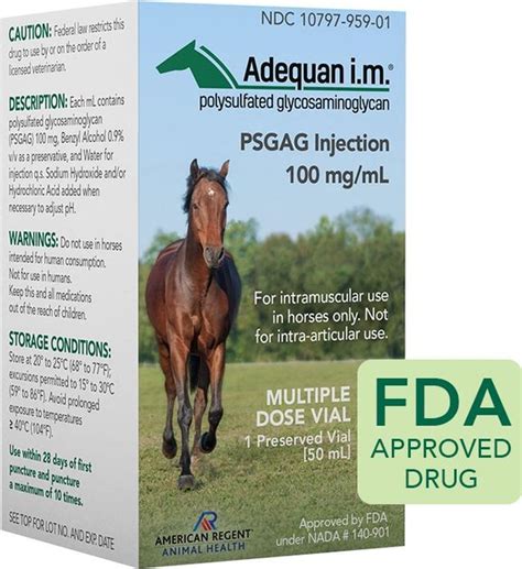 Adequan Equine Injectable for Horses 100mg/mL, 1 dose of 50 mL - Chewy.com