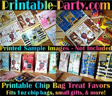 Printable Potato Chip Bags Bling Diamond Vintage Luxury Bow Etsy