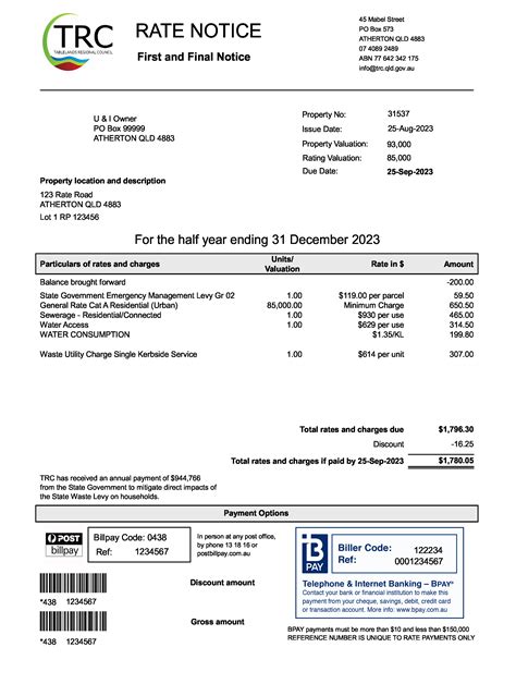 Interactive Rate Notice TRC Tablelands Regional Council