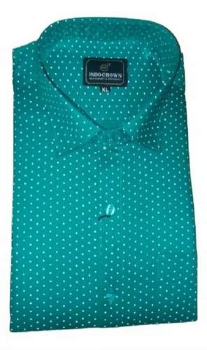 Indo Crown Shirt Green At Rs 350 Piece Men Printed Cotton Shirt In