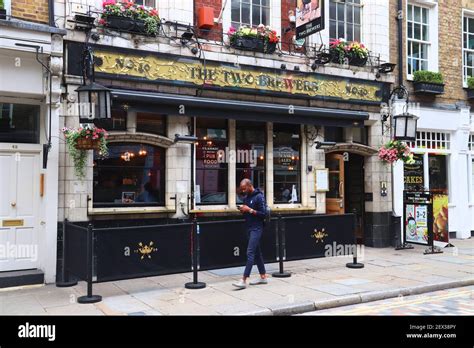 London Uk July 14 2019 People Visit The Two Brewers Pub In Soho