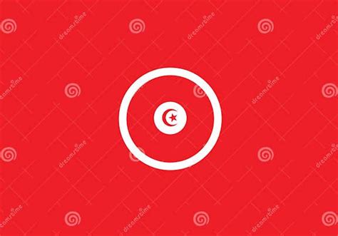 Tunisia National Flag Circle Shape Stock Vector Illustration Of