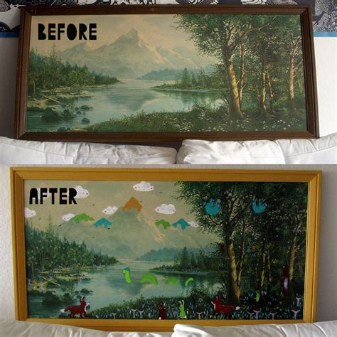 upcycle thrift store paintings