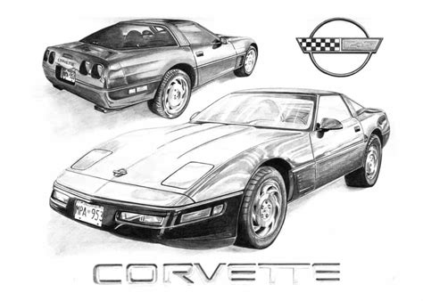 Pencil Drawings Corvette