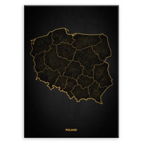 Plakat Metalowy Mapa City Lights Polska L MURRANO