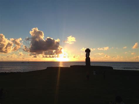 Moai in Hanga Roa stock image. Image of tourism, polynesia - 73846063