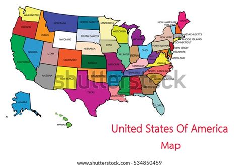 Vektor Stok United States America Map Illustration Tanpa Royalti