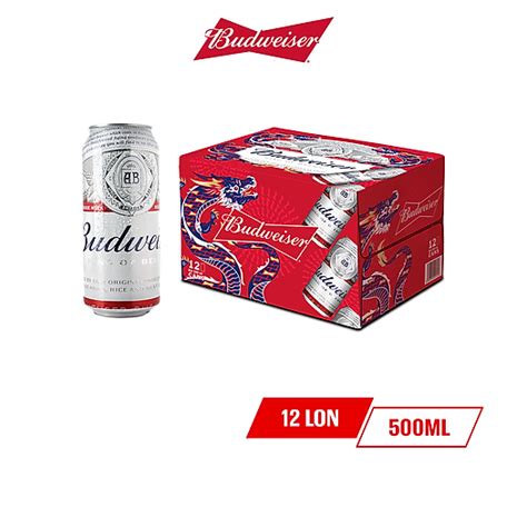 Thùng 12 Lon Bia Budweiser 500ml Lon Phiên Bản Tết 2024 Bia Nội