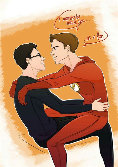 Barry Allen Harrison Wells Barrison Flash Funny Star Labs Anime