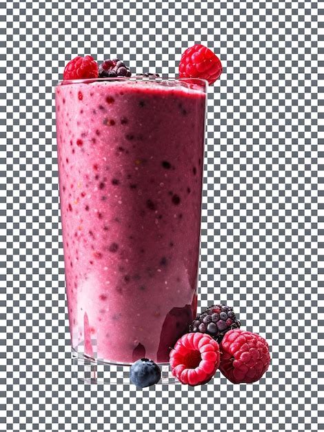 Smoothie De Frutas Frescas Misturadas Em Vidro Elegante Isolado Em