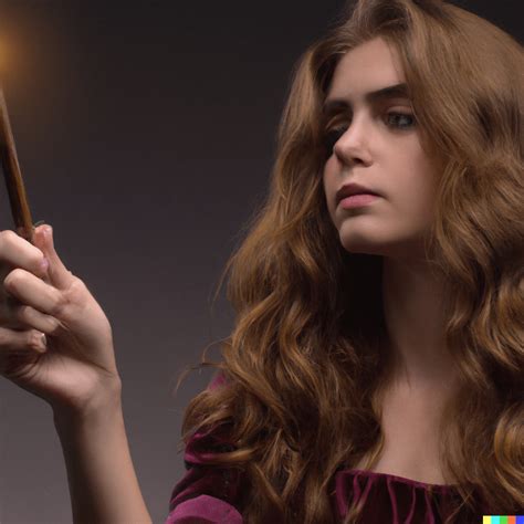 Photograph of Hermione Granger with a magic wand : r/dalle2